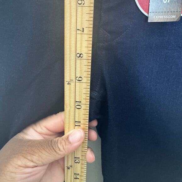 Express Barely Boot High Rise Jeans Women’s 2 Short Blue Denim Stretch Casual - Picture 9 of 14